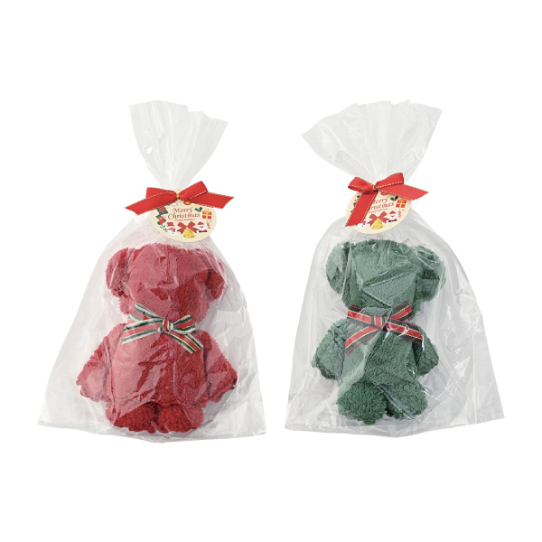 クリスマス ふんわりベアタオルハンカチ