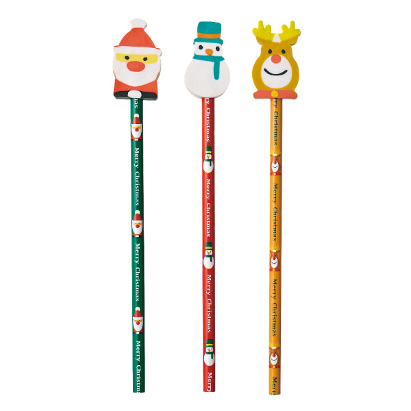 クリスマス 消しゴム付鉛筆