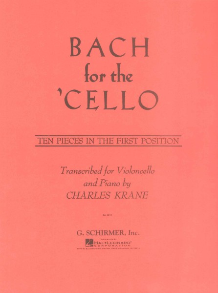 輸入　チェロソロ　第1ポジションで弾ける10の小品　Bach for the Cello (Cello & Piano) /J.S. Bach