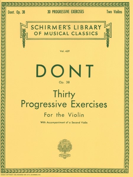 輸入　30の発展的練習曲　作品38　(2　Violin)　Thirty Progressive Exercises Op. 38 /Jacob Dont