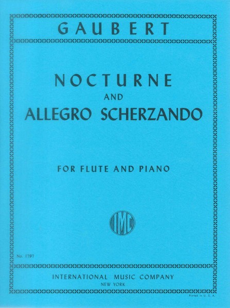輸入 フルートソロ 夜想曲とアレグロ・スケルツァンド (Flute & Piano) Nocturne and Allegro Scherzando /Philippe Gaubert