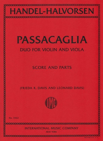 輸入　ヘンデルの主題によるパッサカリア　Passacaglia (Violin & Viola) /Handel / Halvorsen