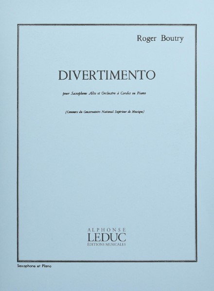 輸入　アルトサックスソロ　嬉遊曲　(ディヴェルティメント)　Divertimento (A.Sax & Piano) /Roger Boutry