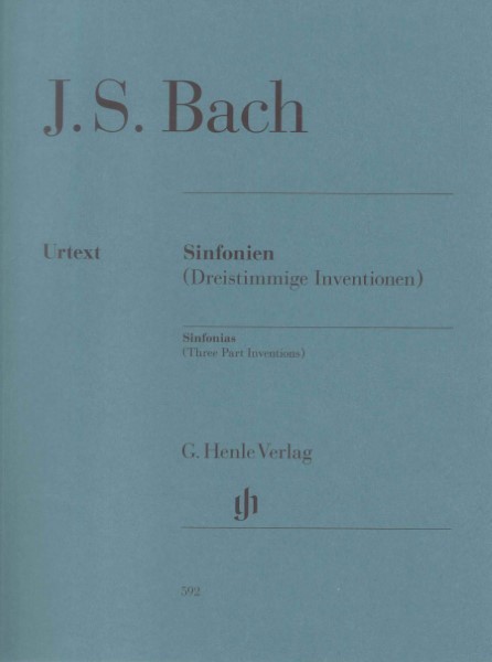 (592)バッハ　シンフォニア(三声のインヴェンション)　(原典版/ヘンレ社)JOHANN SEBASTIAN BACH Sinfonias (Three Part Invent