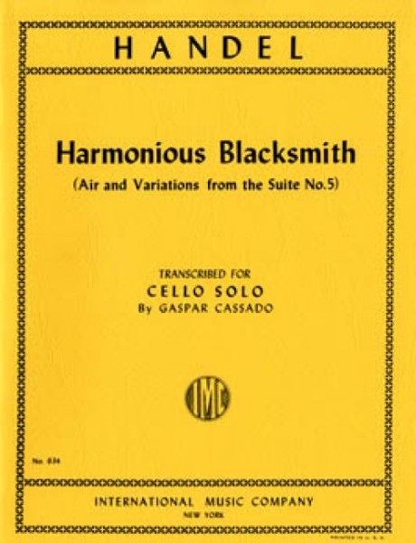 ＭＳＯＣＨ２５６　輸入　調子の良い鍛冶屋（ヘンデル）（チェロ）【HarmoniousBlacksmith】