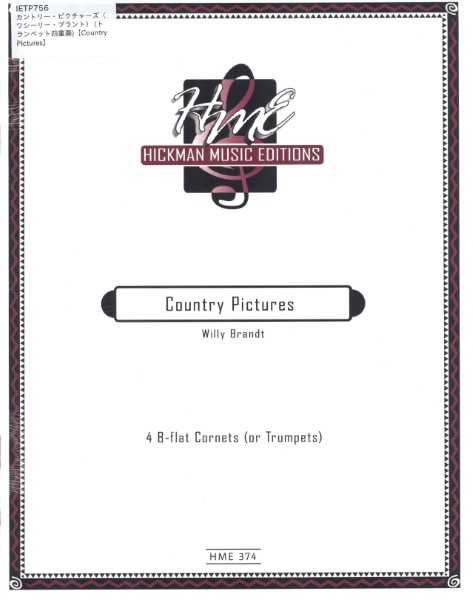 IETP756　輸入　カントリー・ピクチャーズ(ワシーリー・ブラント)(トランペット四重奏)【CountryPictures】