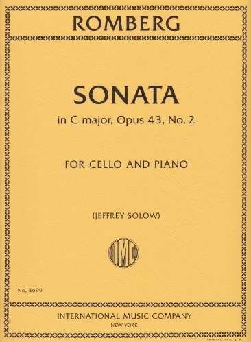 MSOCH152　輸入　ソナタ・ハ長調・Op.43・No.2(ベルンハルト・ロンベルク)(チェロ+ピアノ)【SonatainCmajorOp.43No.2】