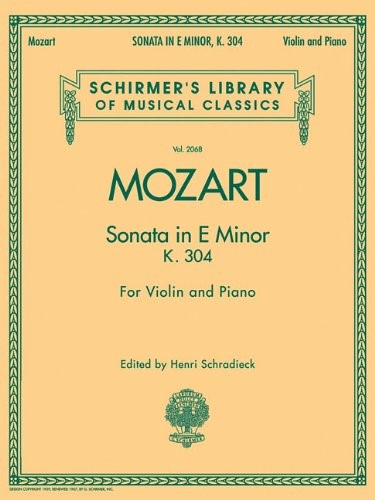 ＭＳＯＶＮ２９４４　輸入　ソナタ・ホ短調・KV.304（モーツァルト）（ヴァイオリン+ピアノ）【Sonata in E Minor K304】