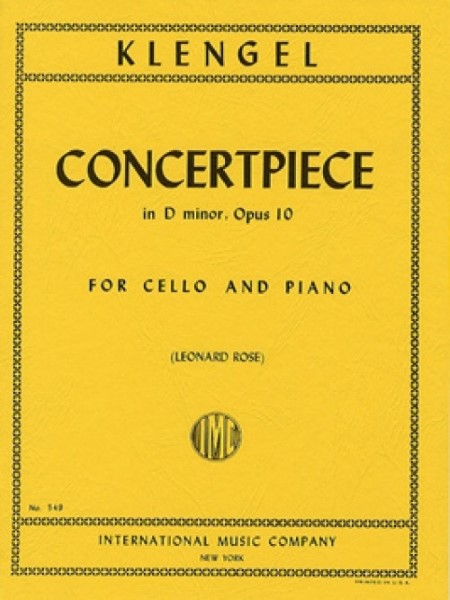 MSOCH61　輸入　演奏会用小品　・ニ短調・Op.10(ユリウス・クレンゲル)　(チェロ+ピアノ)【Concertpiece　in　D　minor,　Opus　10】