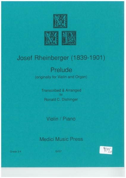 MSOVN1114　輸入　前奏曲(ヨーゼフ・ラインベルガー)(ヴァイオリン+ピアノ)【Prelude】