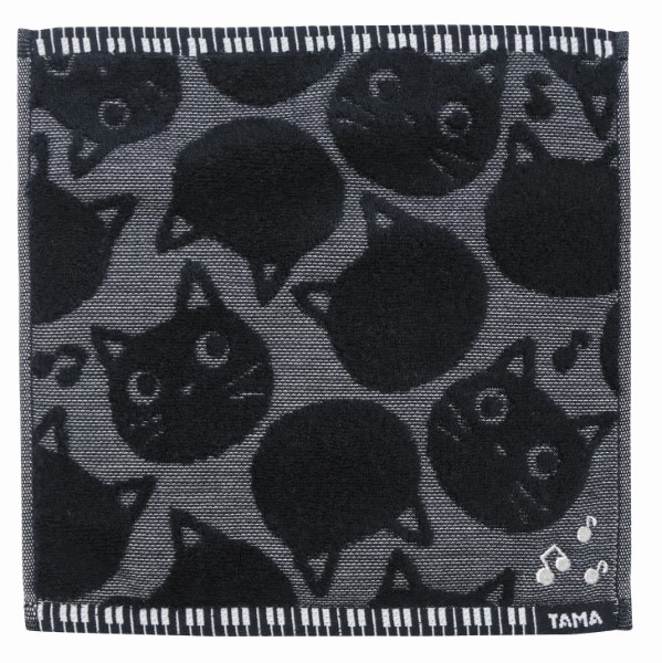 NF2115-01　モノたまタオルハンカチ　ブラック