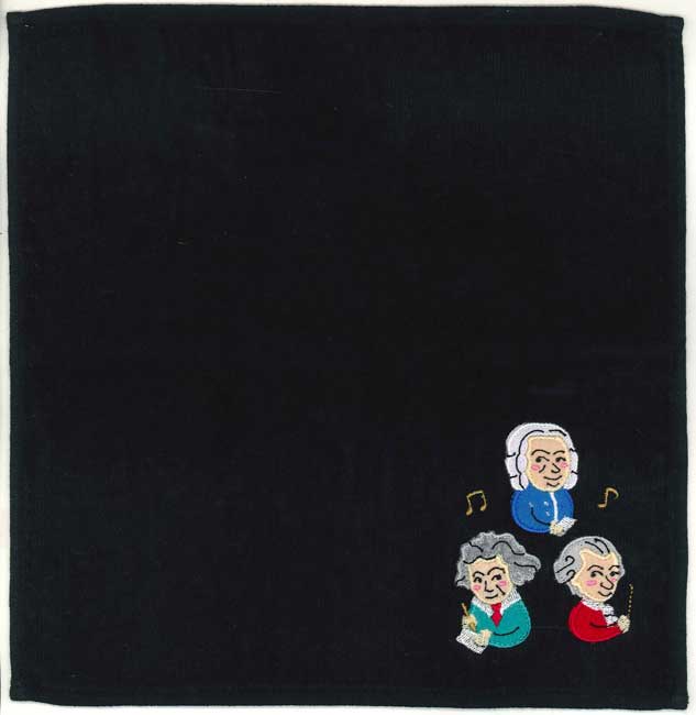 ＣＴ－１１　タオルハンカチ　作曲家たち（ブラック）
