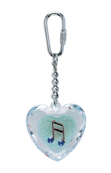 ハートキーホルダー　ブルー