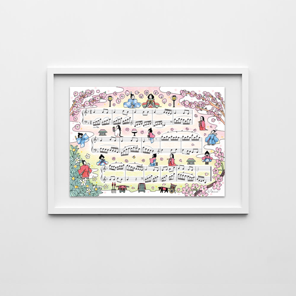 飾りたくなる楽譜　うれしいひなまつり（カラー）