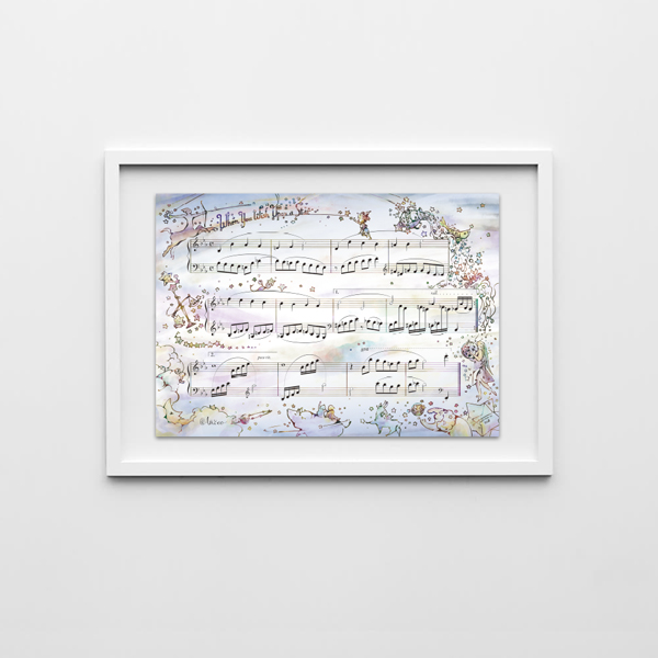 飾りたくなる楽譜　星に願いを（カラー）