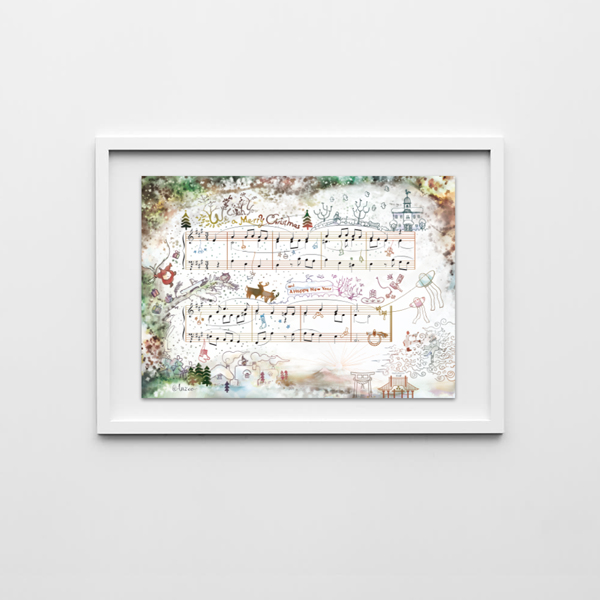 飾りたくなる楽譜WE WISH YOU A MERRY CHRISTMAS（カラー）