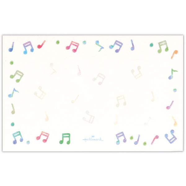 ミニメッセージカード　カラフル音符