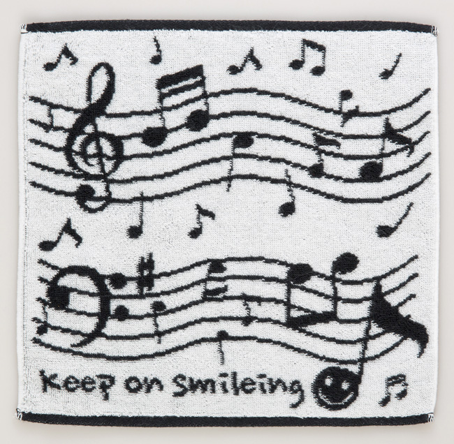 OY6515-01 今治タオルハンカチ 音符