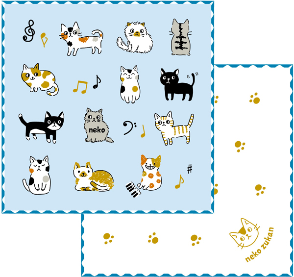 6重ガーゼハンカチブルー