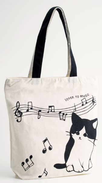 トートバッグ　まめはち音符