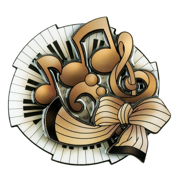 木製マグネット　アンティークリボン