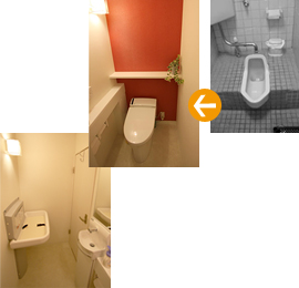 ベビーシートもつき、明るい清潔感のあるトイレに。